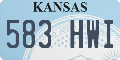 KS license plate 583HWI