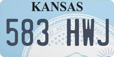 KS license plate 583HWJ