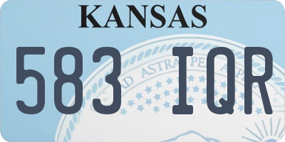KS license plate 583IQR