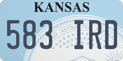 KS license plate 583IRD