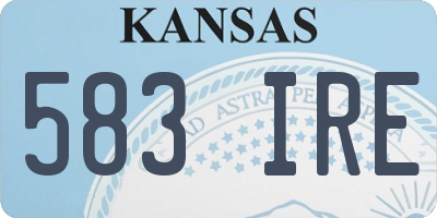 KS license plate 583IRE