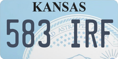 KS license plate 583IRF