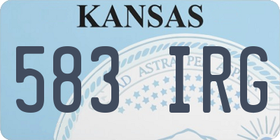 KS license plate 583IRG