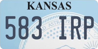 KS license plate 583IRP