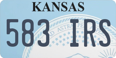 KS license plate 583IRS