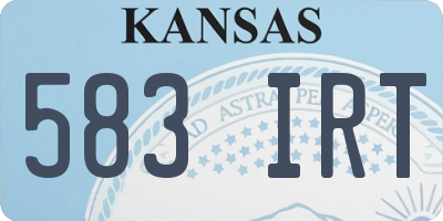 KS license plate 583IRT