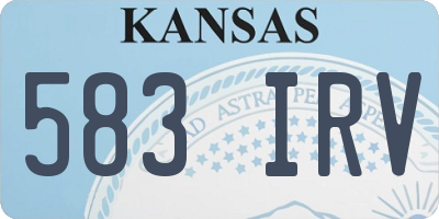 KS license plate 583IRV
