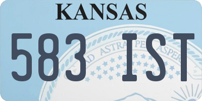 KS license plate 583IST