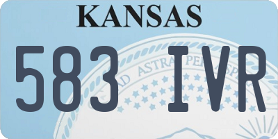 KS license plate 583IVR