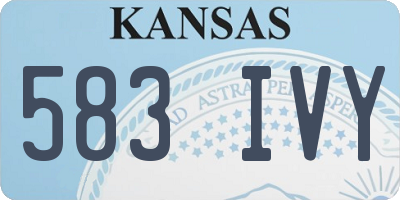 KS license plate 583IVY