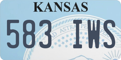 KS license plate 583IWS