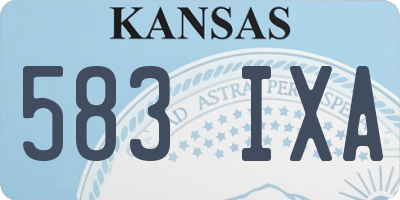 KS license plate 583IXA