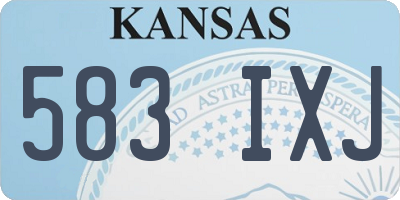 KS license plate 583IXJ