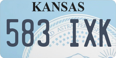 KS license plate 583IXK