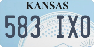 KS license plate 583IXO