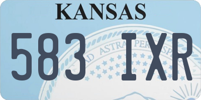 KS license plate 583IXR