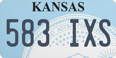 KS license plate 583IXS