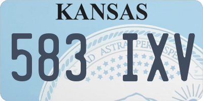 KS license plate 583IXV