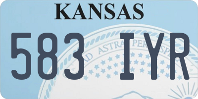 KS license plate 583IYR