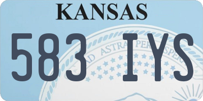 KS license plate 583IYS