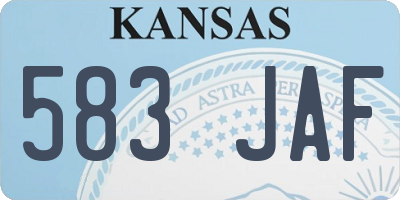 KS license plate 583JAF