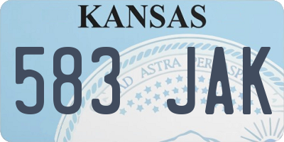 KS license plate 583JAK