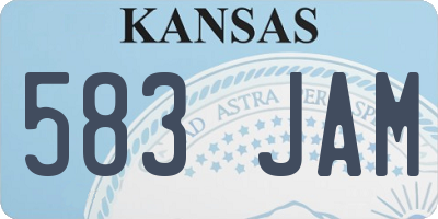 KS license plate 583JAM