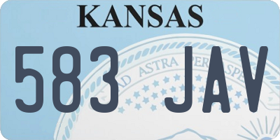 KS license plate 583JAV