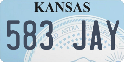 KS license plate 583JAY