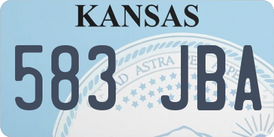 KS license plate 583JBA