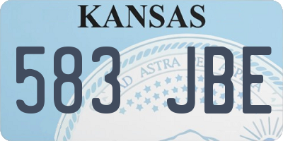 KS license plate 583JBE