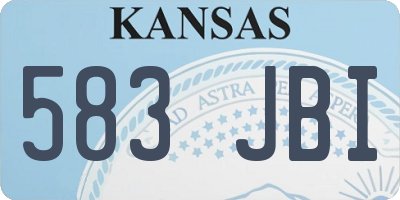 KS license plate 583JBI