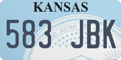 KS license plate 583JBK