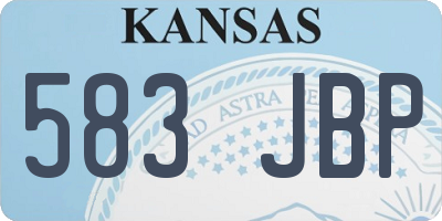 KS license plate 583JBP