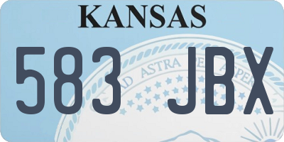 KS license plate 583JBX