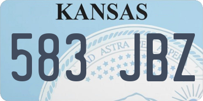 KS license plate 583JBZ