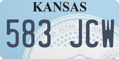 KS license plate 583JCW