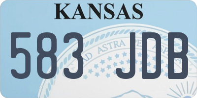 KS license plate 583JDB