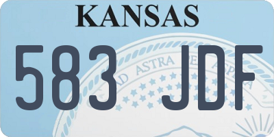 KS license plate 583JDF