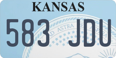 KS license plate 583JDU