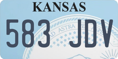 KS license plate 583JDV