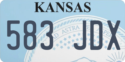 KS license plate 583JDX