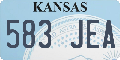 KS license plate 583JEA