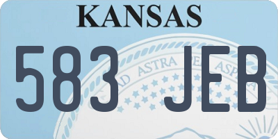 KS license plate 583JEB