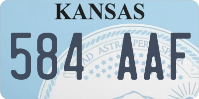 KS license plate 584AAF
