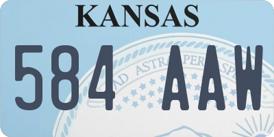 KS license plate 584AAW