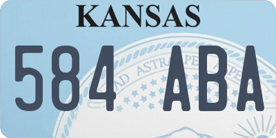 KS license plate 584ABA