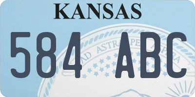 KS license plate 584ABC