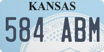 KS license plate 584ABM