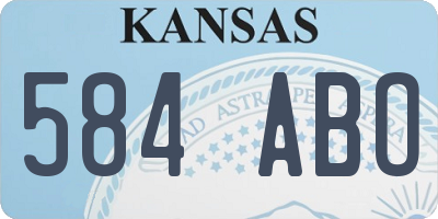 KS license plate 584ABO